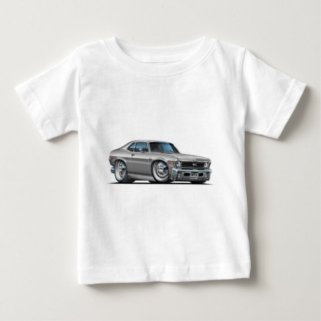 Camiseta De Bebé Coche de plata de Chevy Nova (Anverso)