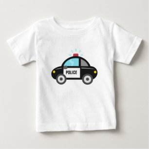 Camiseta De Bebé Coche de policía lindo con sirena