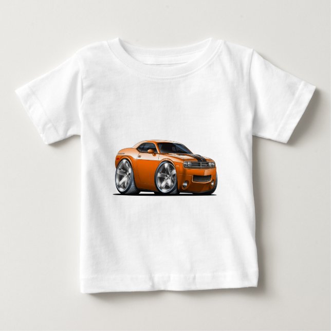 Camiseta De Bebé Coche del naranja del desafiador de Dodge (Anverso)