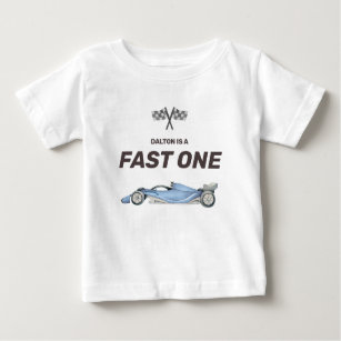 Camiseta De Bebé Coche Fast One Race First Birdday Toddler T-Shirt