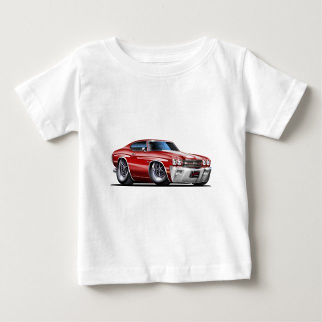 Camiseta De Bebé Coche Marrón-Blanco 1970 de Chevelle (Anverso)