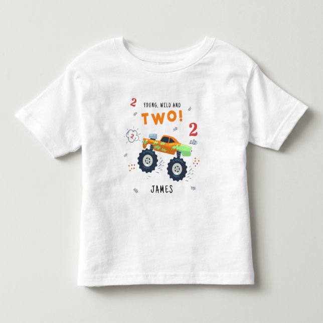 Camiseta De Bebé Coche Monstrual De Jóvenes Salvajes Y Dos Niños De (Anverso)