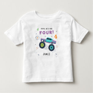Camiseta De Bebé Coche Monstrual De Niños Jóvenes Y De Cuatro Años