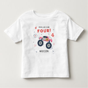 Camiseta De Bebé Coche Monstrual De Niños Jóvenes Y De Cuatro Años