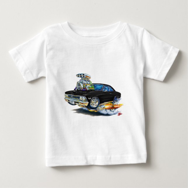 Camiseta De Bebé Coche negro 1966 de Chevelle (Anverso)