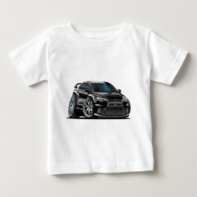 Camiseta De Bebé Coche negro de Mitsubishi Evo (Anverso)