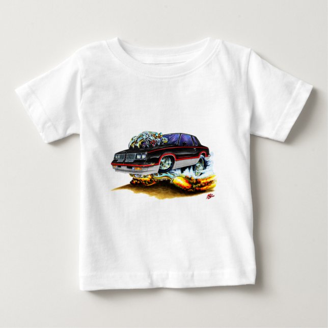 Camiseta De Bebé Coche Negro-Gris 1984-88 de Hurst Olds (Anverso)