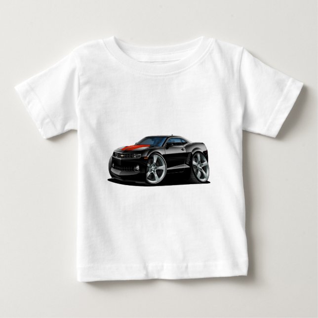 Camiseta De Bebé Coche Negro-Rojo 2010-12 de Camaro (Anverso)
