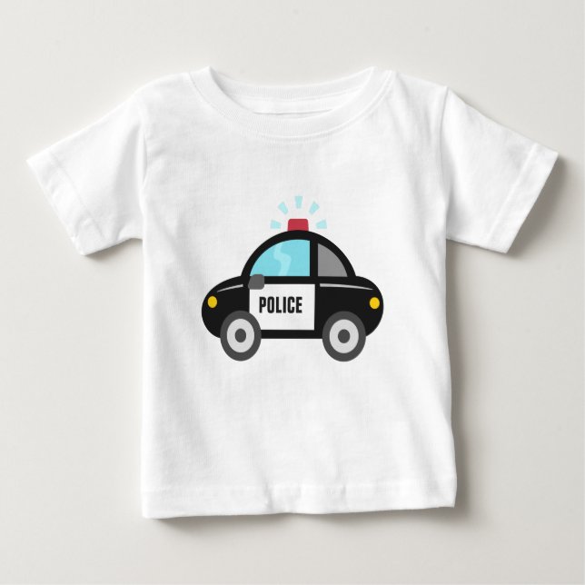 Camiseta De Bebé Coche policial con sirena (Anverso)