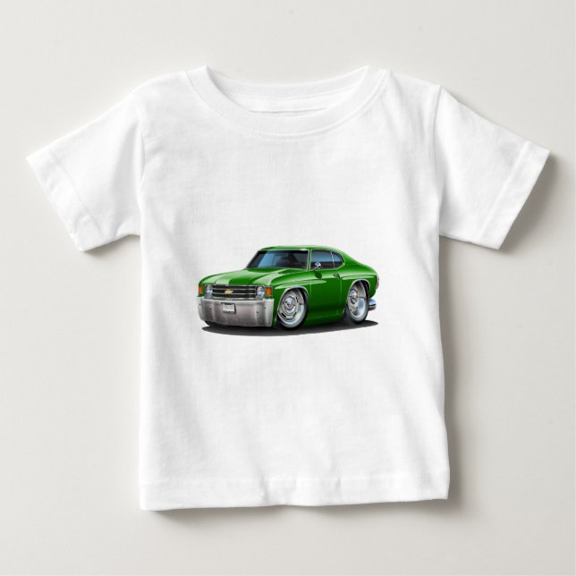 Camiseta De Bebé Coche verde 1971-72 de Chevelle (Anverso)