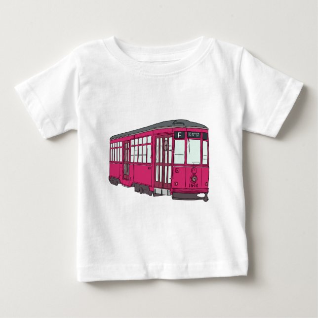 Camiseta De Bebé Coches de Trolleycar de la tranvía del tranvía del (Anverso)