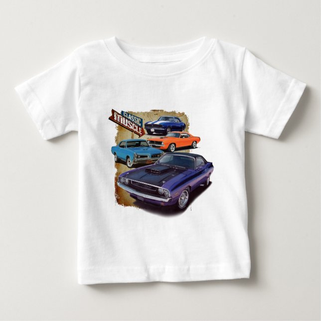 Camiseta De Bebé Coches musculares estadounidenses (Anverso)