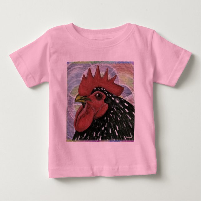 Camiseta De Bebé Cochin: Decorativa cabeza de gallo (Anverso)