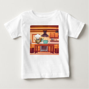 Camiseta De Bebé Cocina de lechuza chef en cocina