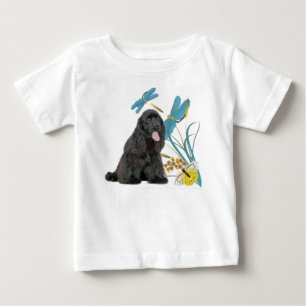 Camiseta De Bebé Cocker negro español y dragones azules