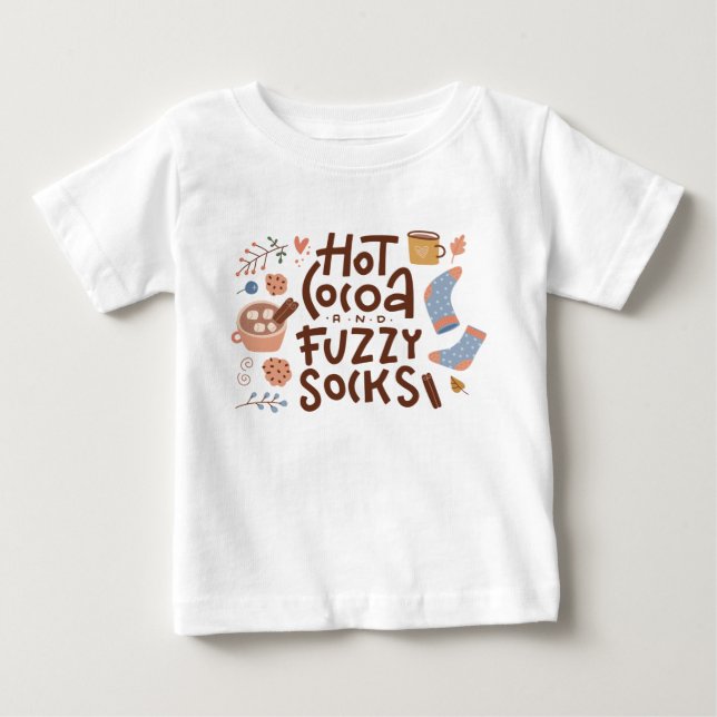 Camiseta De Bebé Cócoa caliente y diseño de zócalos difusos (Anverso)