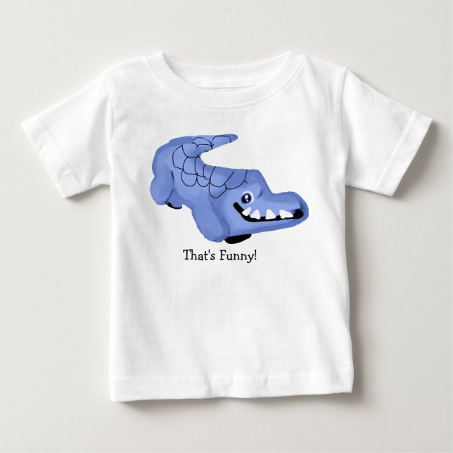 Camiseta De Bebé Cocodrilo azul (Anverso)