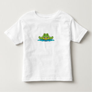 Camiseta De Bebé Cocodrilo en el baño