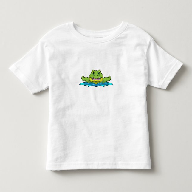 Camiseta De Bebé Cocodrilo en el baño (Anverso)