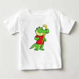 Camiseta De Bebé Cocodrilo en hockey sobre hierba con palo