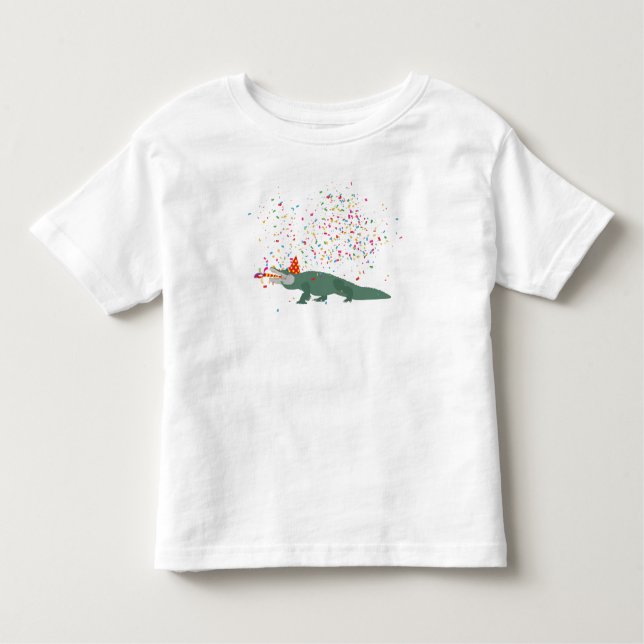 Camiseta De Bebé Cocodrilo lagarto - Animales que tienen un Fiesta (Anverso)