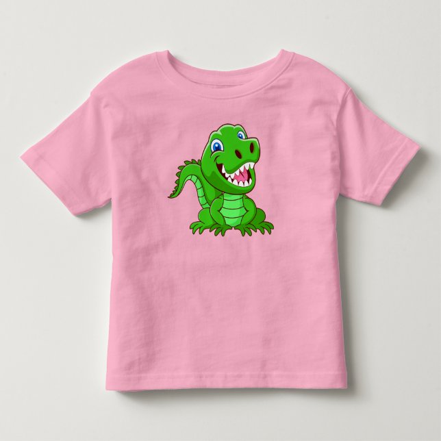 Camiseta De Bebé Cocodrilo Sonriente Dibujo-64836 (Anverso)