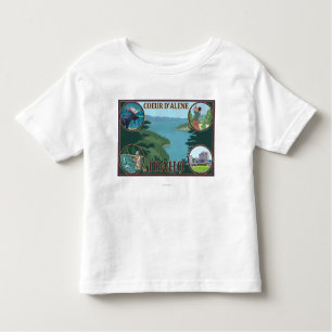 Camiseta De Bebé Coeur D'Alene, poster del viaje de IdahoScenic