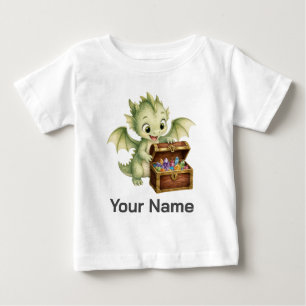 Camiseta De Bebé Cofre del Tesoro del Dragón Bebé Personalizado par