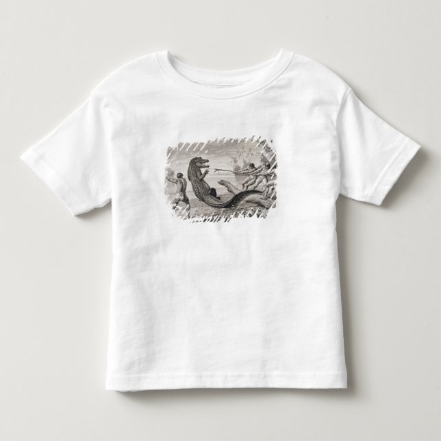 Camiseta De Bebé Cogida de un cocodrilo con el lazo (Anverso)