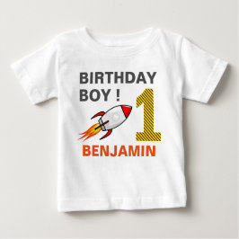 Camiseta De Bebé Cohete del espacio exterior Fiesta de cumpleaños 1