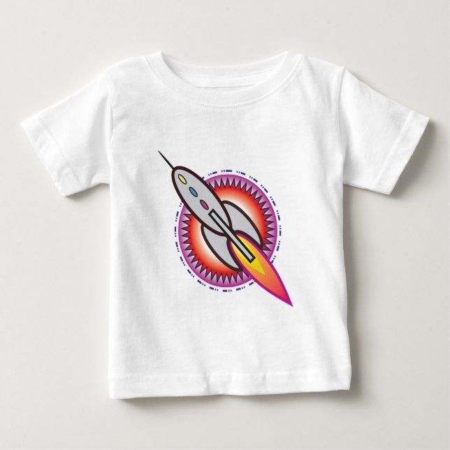 Camiseta De Bebé Cohete Espacial (Anverso)