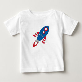 Camiseta De Bebé Cohete rojo blanco y azul
