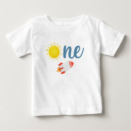 Camiseta De Bebé Cohetes de primer cumpleaños del cohete Sun del es