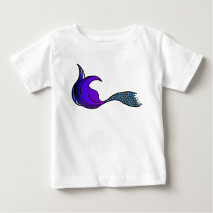 Camiseta De Bebé Cola de sirena morada oscura