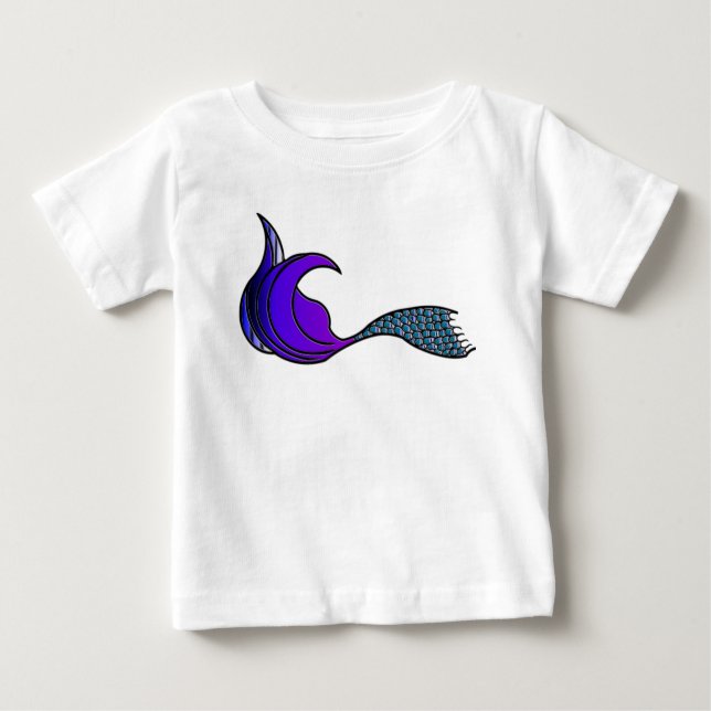 Camiseta De Bebé Cola de sirena morada oscura (Anverso)