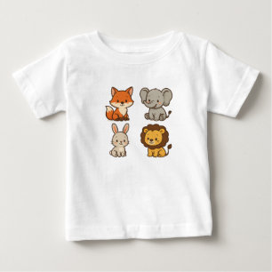 Camiseta De Bebé Colección de amigos de animales de Personalizado c