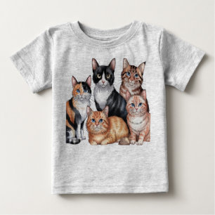 Camiseta De Bebé Colección de gatos de acuarela ‏