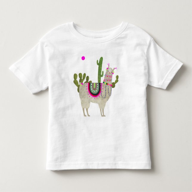 Camiseta De Bebé Colección de Llamarama | Llamas cortas (Anverso)