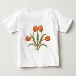 Camiseta De Bebé Colección de pintura Morris Tulipán Vintage