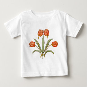 Camiseta De Bebé Colección de pintura Morris Tulipán Vintage