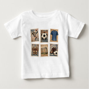 Camiseta De Bebé Colección de Sellos de Fútbol Antiguo