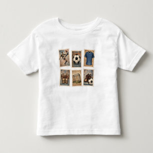 Camiseta De Bebé Colección de Sellos de Fútbol Antiguo