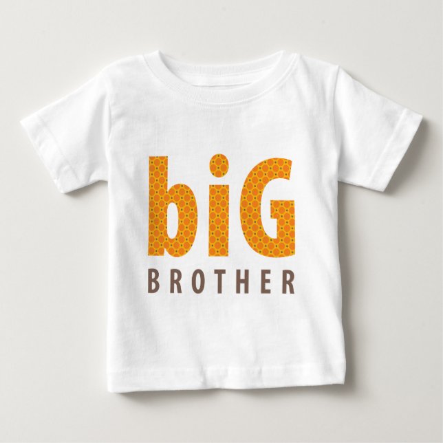 Camiseta De Bebé COLECCIÓN DE SIBLINGS - hermano mayor {naranja} (Anverso)