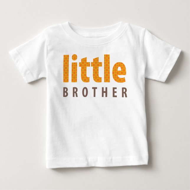 Camiseta De Bebé COLECCIÓN DE SIBLINGS - hermano pequeño {naranja} (Anverso)