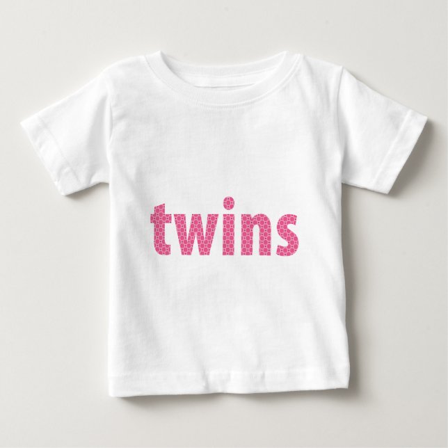 Camiseta De Bebé COLECCIÓN DE TWINS - chicas {rosado} (Anverso)