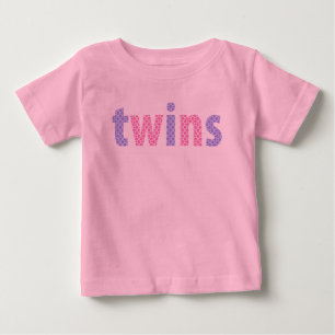 Camiseta De Bebé COLECCIÓN DE TWINS - chicas {violeta + rosa}