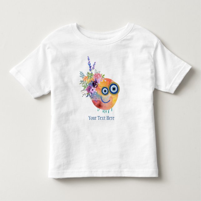 Camiseta De Bebé Colección Floral Bonita de Pequeños Personalizable (Anverso)