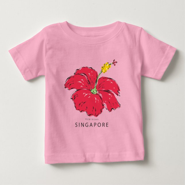 CAMISETA DE BEBÉ COLECCIÓN HIBISCUS DE SINGAPUR (Anverso)