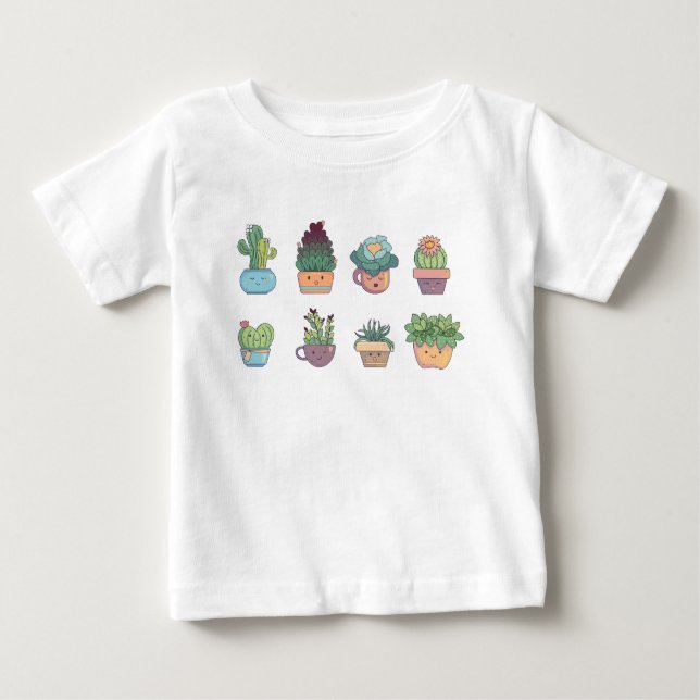 Camiseta De Bebé Colector de Cactus Cute Kawaii Suculent Lover (Anverso)