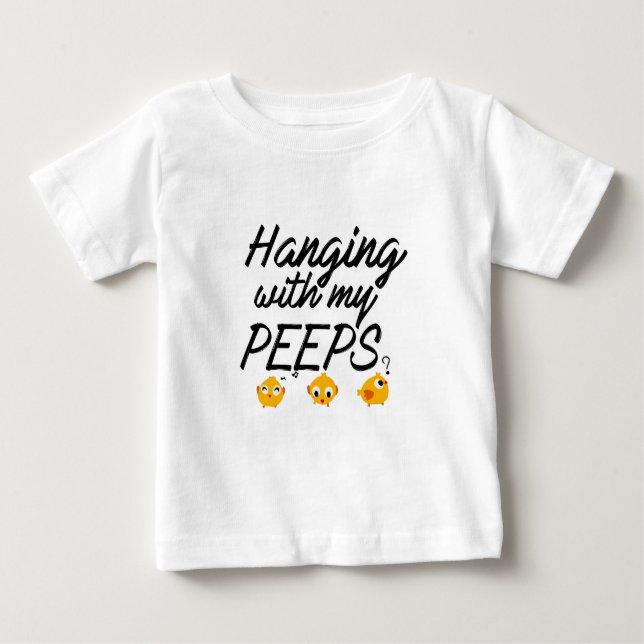 Camiseta De Bebé Colgante con mis píos - diseño social (Anverso)